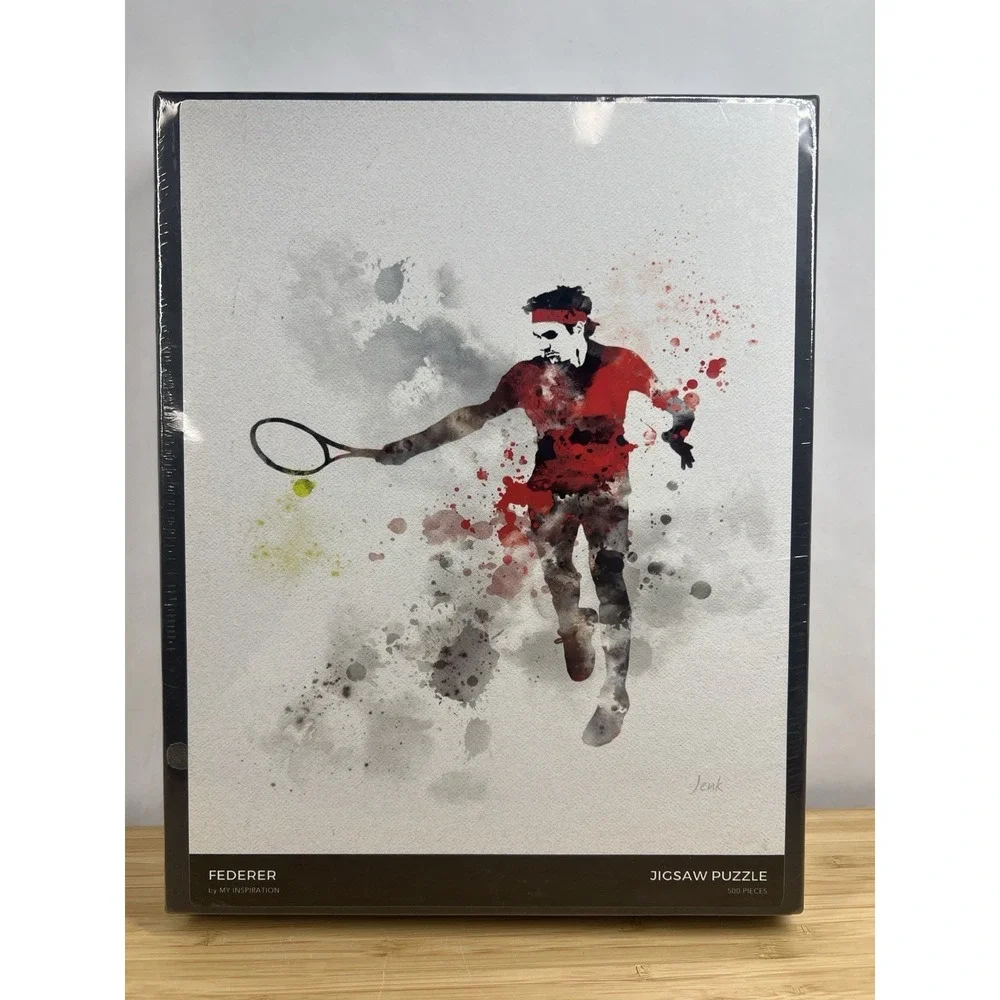 Federer Inspired Tennis Player Art Jigsaw Puzzle 500pc 18x24 New‎ Sealed